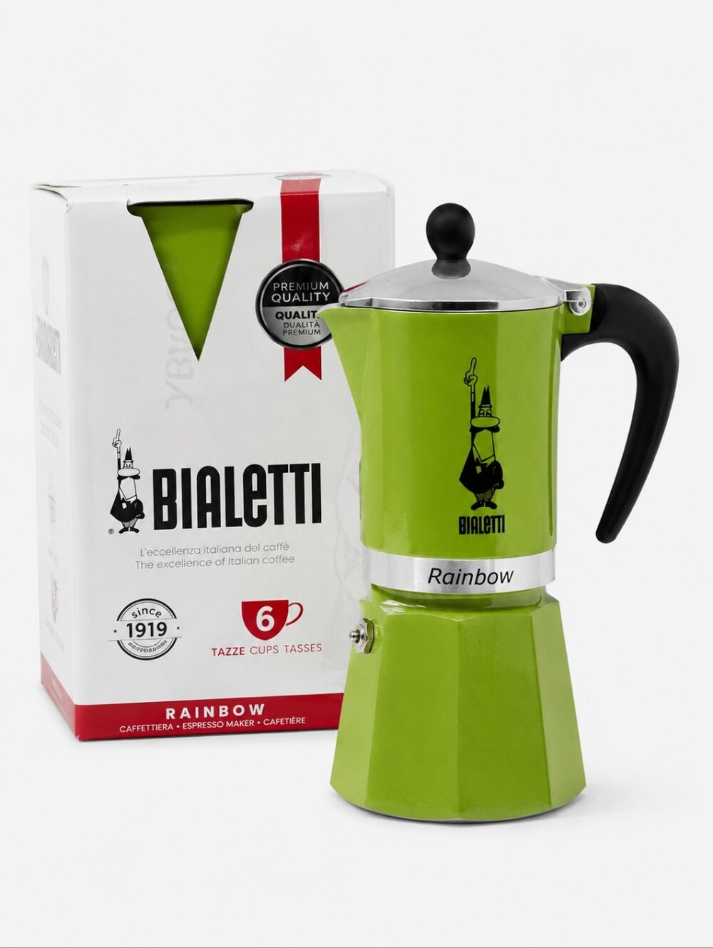 Bialetti Rainbow Espresso Coffee Maker, 6-Cups Green RARE